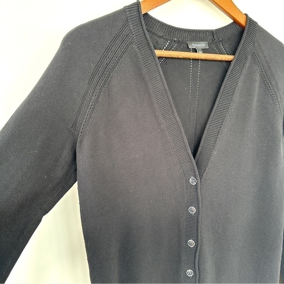 Talbots cardigan  with v-neck, long sleeves, raglan, button front, straight cut - Picture 4 of 12